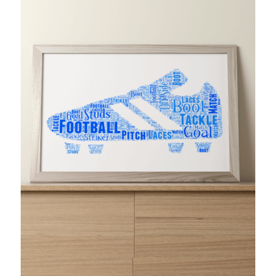 Personalised Football Boot Word Art Print