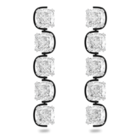 Image of Swarovski Harmonia drop earrings Cushion cut floating crystals, White, 5600043