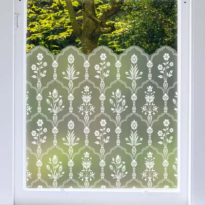 Hamedan Frosted Window Privacy Border - 1200(w) x 560(h) mm / White