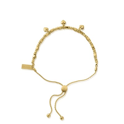 Triple Heart Adjuster Bracelet - Gold