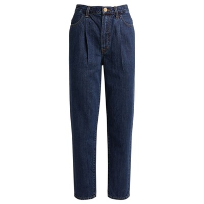 Pleat Front Peg High Waisted Straight Leg Jeans - Perception