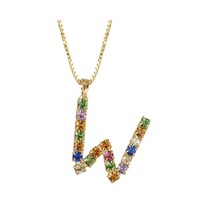 Image of Initial W Letter Necklace - Gold