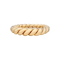 Pearl & Twisted Tapered Twisted Ring - Gold
