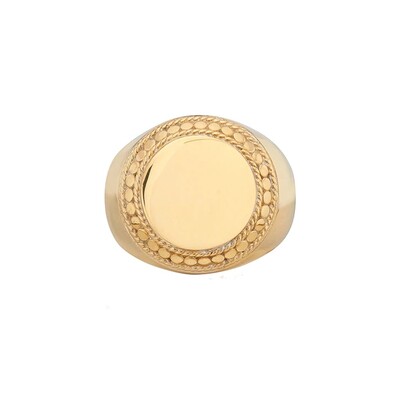 ANNA BECK Large Smooth Signet Ring Gold
