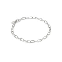 Image of Elongated Oval Chain Bracelet - Silver