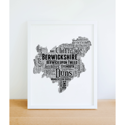 Berwickshire Personalised Word Art Map
