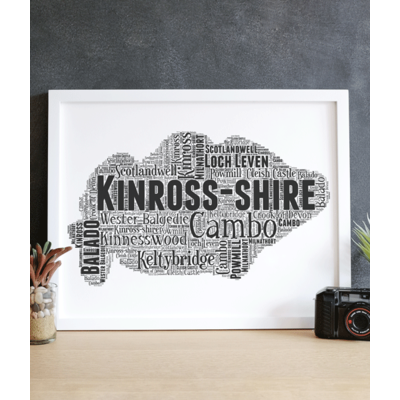 Kinross-shire - Personalised Word Art Map