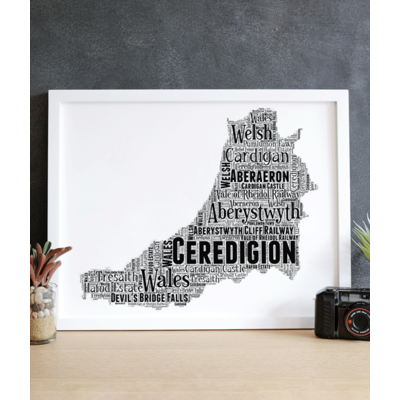 Ceredigion - Personalised Word Art Map