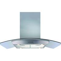 Image of CDA ECPK90SS 90cm curved glass island extractor Stainless Steel