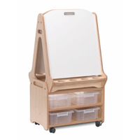 Image of Double-Sided 2-Person Easel with Storage Trolley