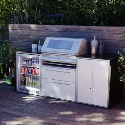 Profresco Signature S3000s 4 Burner Barbecue Trio Outdoor Kitchen - White