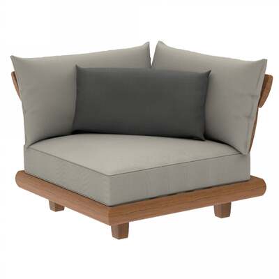 Alexander Rose Outdoor Sorrento Lounge Corner Modular Chair with Cushion, Kvadrat Polar