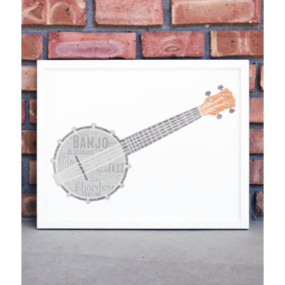 Personalised Banjo Player Word Art Gift