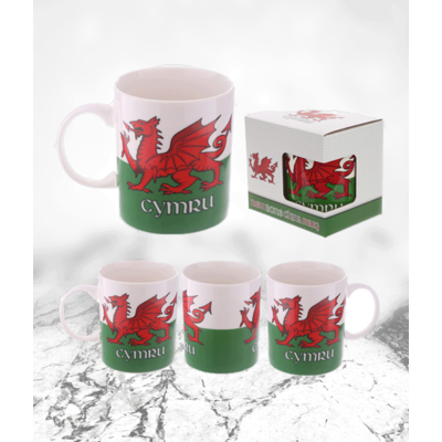 Cymru Wales Mug - Welsh Dragon Mug - With Gift Box