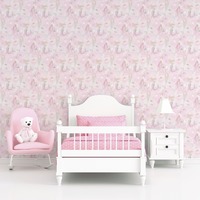 Image of Tiny Tots 2 Mermaids Wallpaper Pink Grey Glitter Galerie G78390