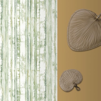 Eden Wallpaper Collection Distressed Stripe Green Muriva M29604
