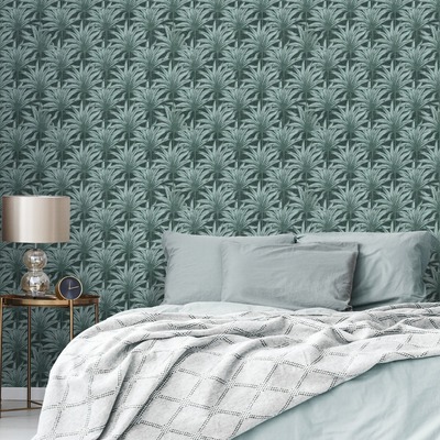 Eden Wallpaper Collection Retro Leaf Green Muriva M32204
