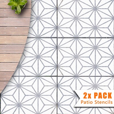 Kasai Patio Stencil - Rectangle Slabs - 1.5x Large Pattern / 2 pack (2 stencils)