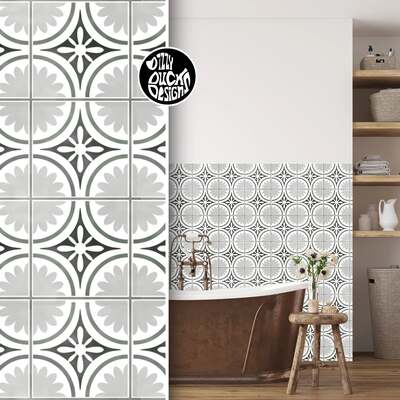 Woodstock Faux-Tile Stencil - 8" (203mm) Single / 2 pack (2 stencils)