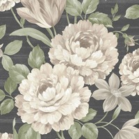 Image of Fayre Floral Wallpaper Cream / Black Muriva 194302
