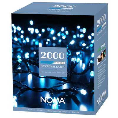 Noma Ice Blue Outdoor Decor Christmas Tree LED Lights With Green Cable 480, 720, 960, 2000, 2000 Bulbs