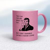 They Say You Are What You Eat Mug – Pink Glitter/White, 10oz