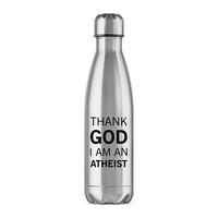 Thank God I’m An Atheist Water Bottle – Silver, One
