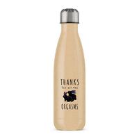 Thanks For All The Orgasms Water Bottle – Gold Glitter, One