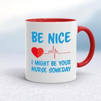 Be Nice Mug – White/Red, 10oz