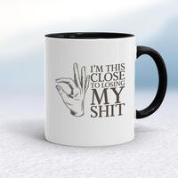 Losing My Shit Mug – White/Black, 10oz