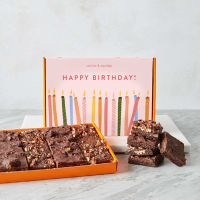 Happy Birthday Vegan Wheat-Free Mini Brownie Box - 24 Pieces