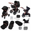 Image of Ickle Bubba Stomp v4 Special Edition All In One Travel System with Galaxy Car Seat and Isofix Base (Frame: Bronze, Fabric Colour: Midnight)