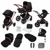 Image of Ickle Bubba Stomp v4 All In One i-Size Travel System With Isofix Base (Frame: Bronze, Fabric Colour: Midnight)