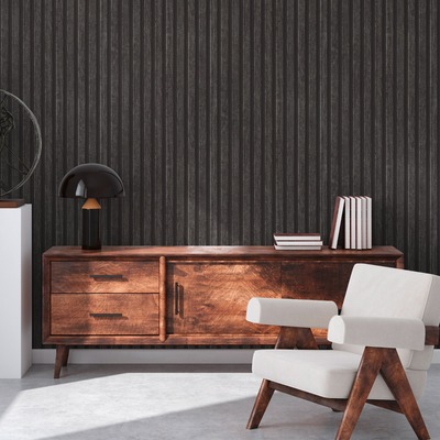 Wood Slats Wallpaper Charcoal AS Creation 39109-4