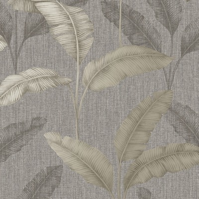 Amara Palm Wallpaper Pewter / Gold The Design Library 283487