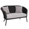 Alexander Rose Dark Grey Cordial 2 Seater Curved Sofa with Cushions, Niebla