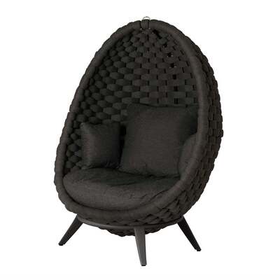 Alexander Rose Cordial Luxe Dark Grey Lucy Chair with Base, Charcoal