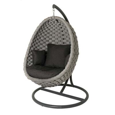 Alexander Rose Cordial Luxe Light Grey Lucy Chair with Cantilever Frame, Charcoal