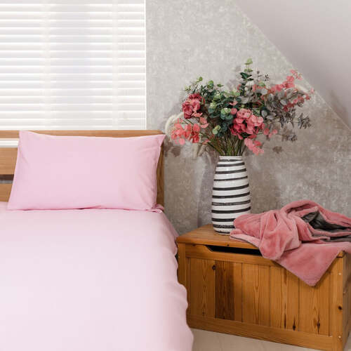 Polycotton Antique Rose  Extra Large Single Duvet Cover Set -  Slightly Marked