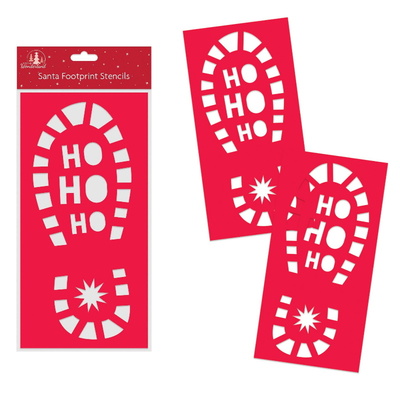 Pack Of Two Father Christmas/Santa Claus Footprint Boot Stencils