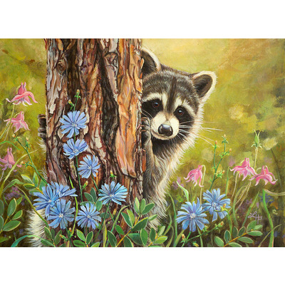 A3 Acrylic Painting By Number Kit Raccoon Secret Admirer
