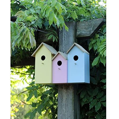Kingfisher Deluxe 3 In 1 Coloured Trio Wooden Bird Nesting Box