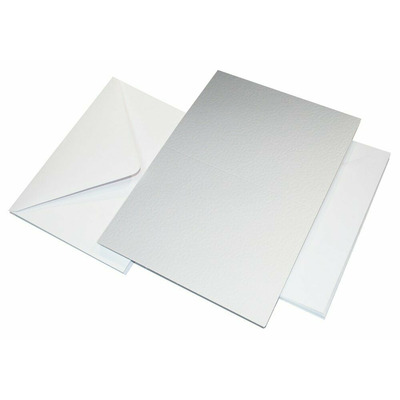 Pack Of 50 Craft UK A6 White Hammered Cards & Envelopes