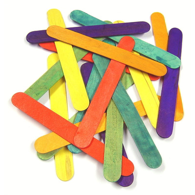 Pack of 100 Giant Coloured Lolly Sticks