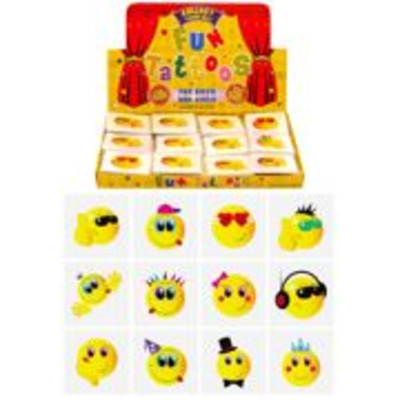 Smile Faces Mini Temporary Tattoos 12 Pack - N51 043