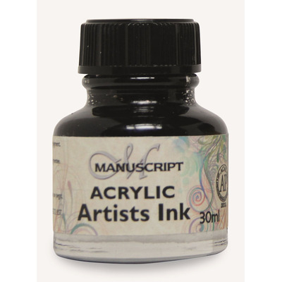 Manuscript Acrylic Artists Ink 30ml - Black