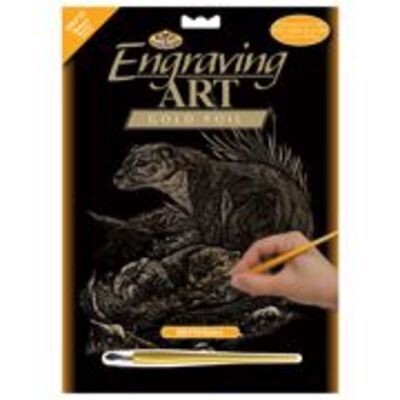 Otters Gold Regular Size Engraving Art Scraperfoil