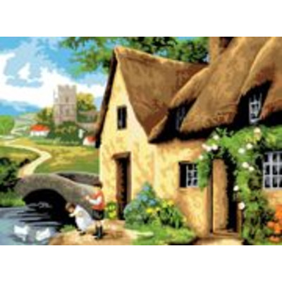 A3 Painting By Numbers Kit - Cottage By The River PAL14