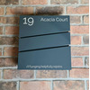 Steel Letterbox - The Statement M - What3Words - Personalised - Anthracite Grey