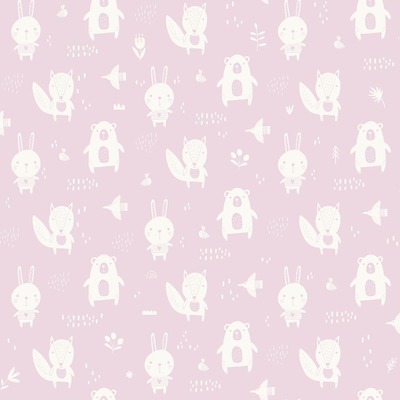 My Kingdom Little Critters Pink Wallpaper Muriva L91303
